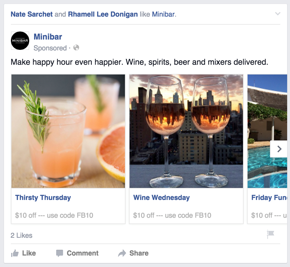 how to run facebook ads - corousel